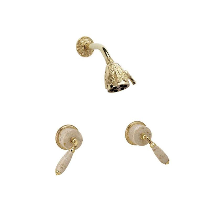 Phylrich - VALENCIA Two Handle Shower Set K3338D - Old English Brass