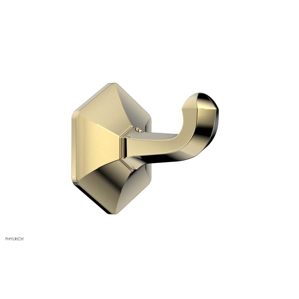 Phylrich - Robe Hook, Le Verre/ - Polished Brass Uncoated