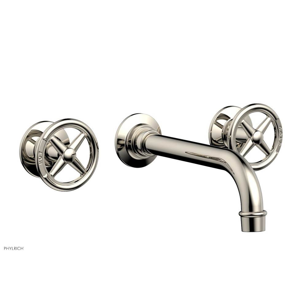 Phylrich - Wall Tub Set Works, Cross Handle - Polished Nickel