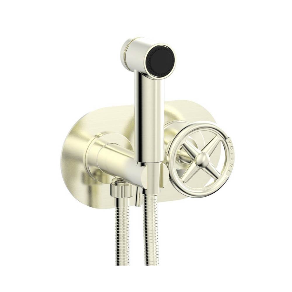 Phylrich - Wall Mounted Bidet Set Works, Cross Handle - Satin Nickel