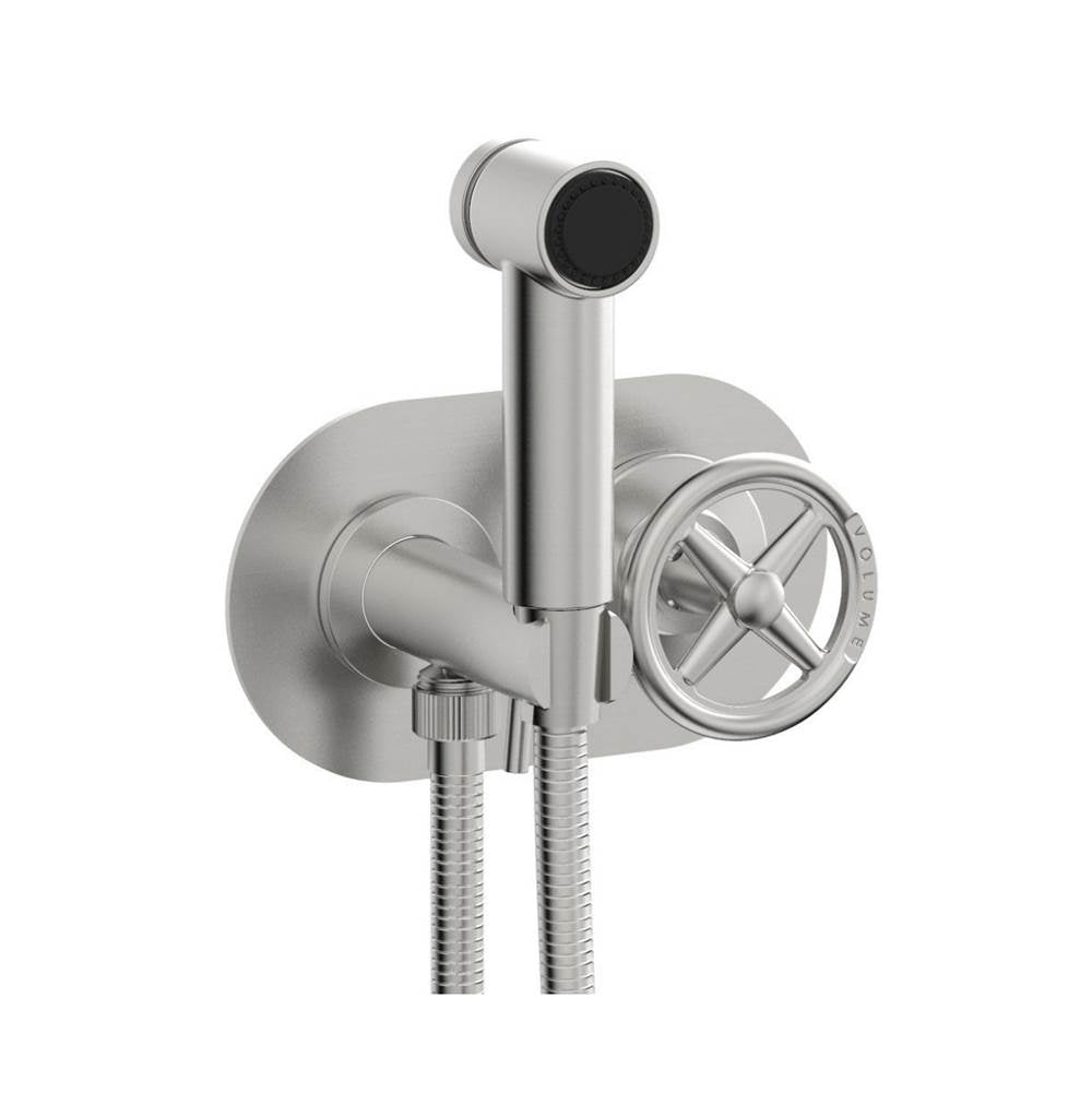 Phylrich - Wall Mounted Bidet Set Works, Cross Handle - Satin chrome