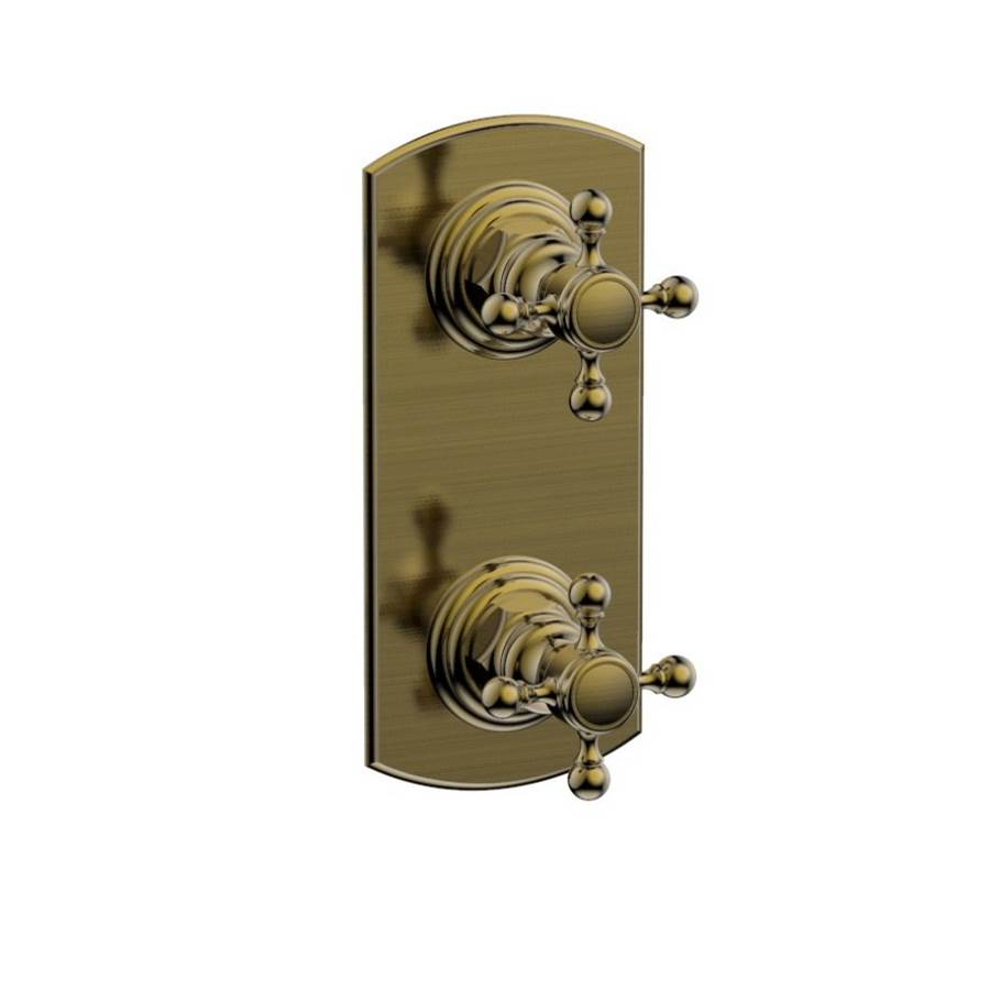 Phylrich - Mini Therm, 2 Cross Hdl - Antique Brass