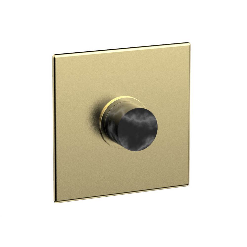 Phylrich - Shower Plate Trim, Marble Hdl - Polished Brass Uncoated