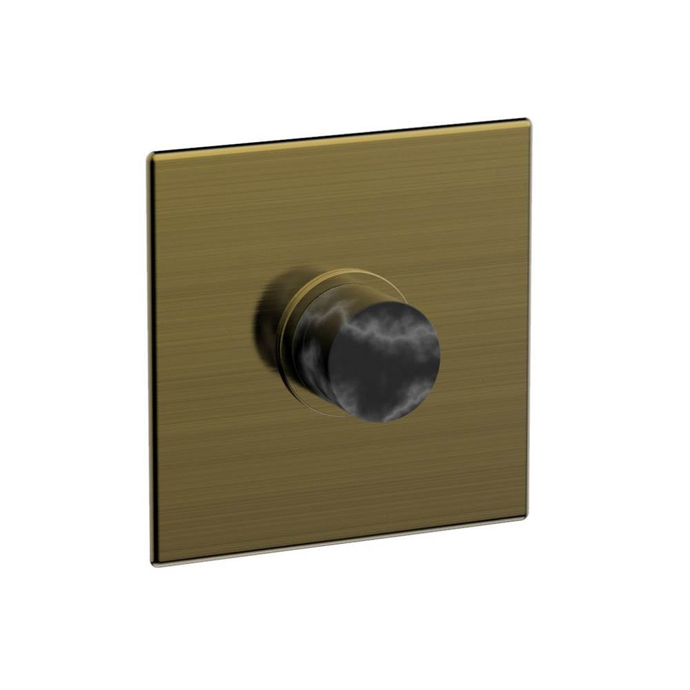 Phylrich - Shower Plate Trim, Marble Hdl - Antique Brass