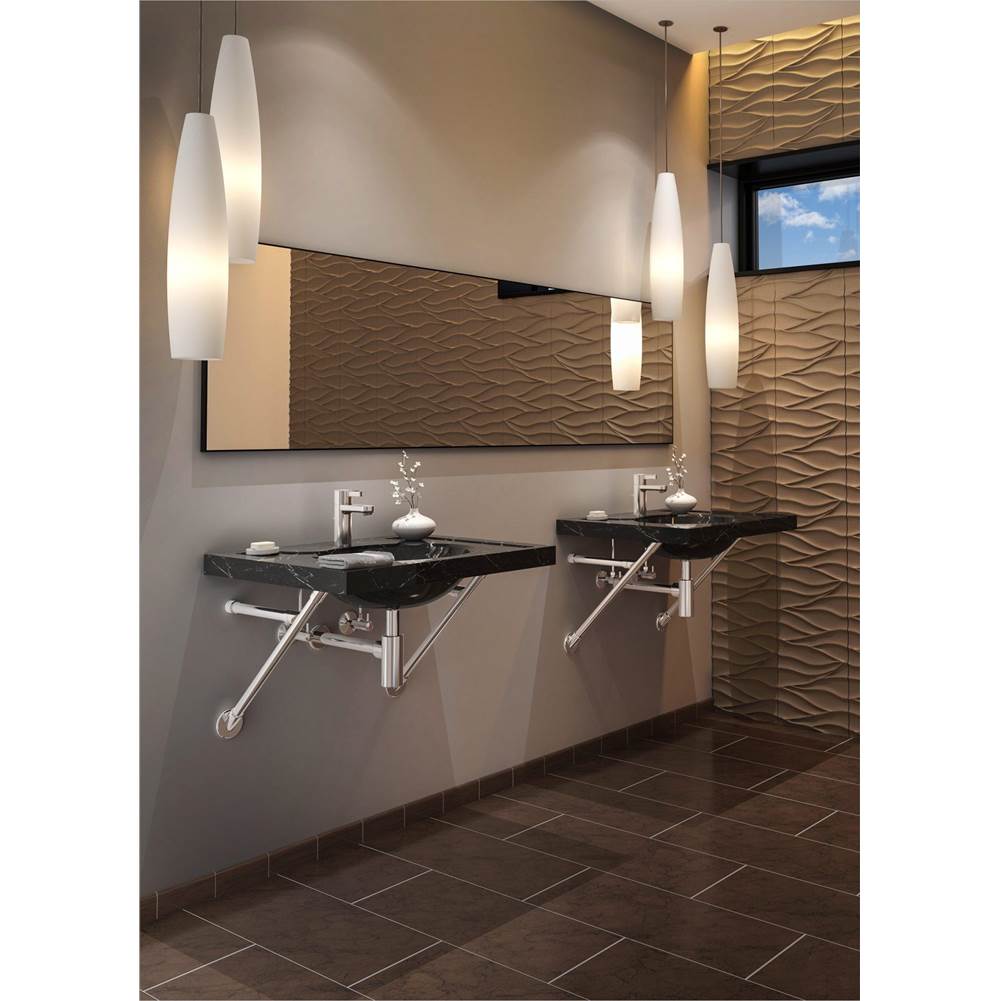 Wall Mount Sys Apex - No Collars in Aged Brass Lacquered