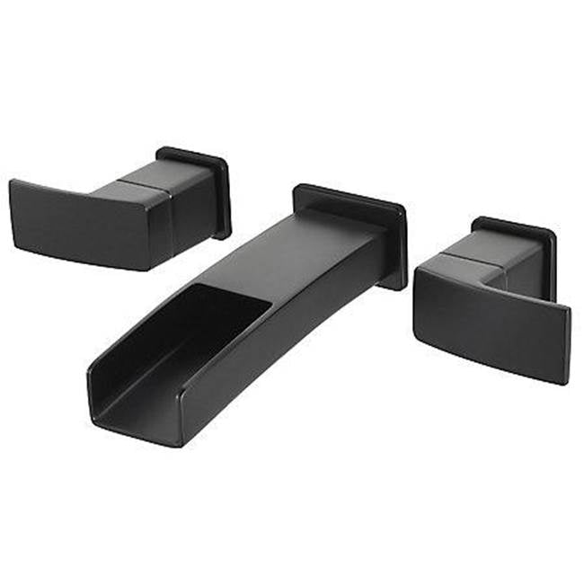 Pfister - Kenzo 2-Handle Wall Mount Bathroom Faucet in Black - Matte Black