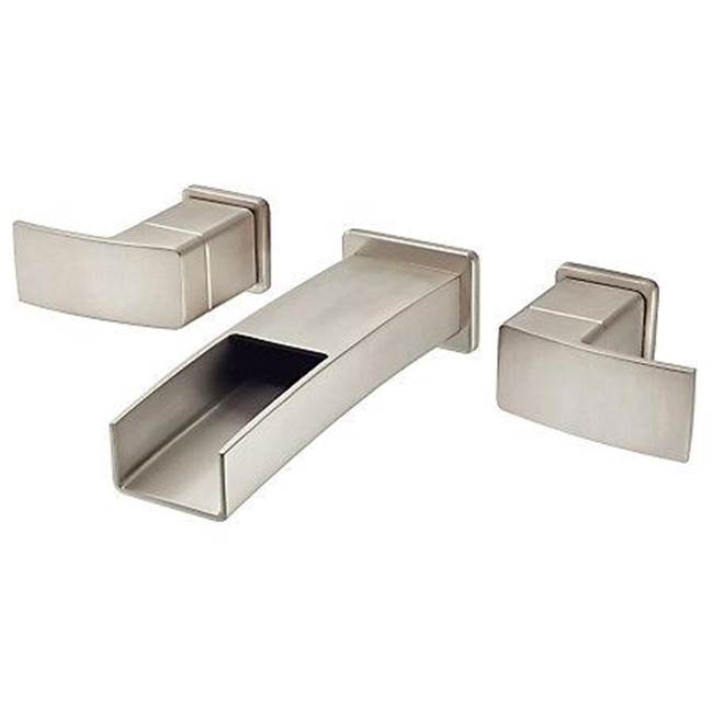 Pfister - Kenzo 2-Handle Wall Mount Bathroom Faucet in Brushed Nickel - Brushed Nickel