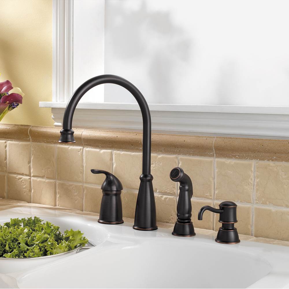 Avalon 1-Handle Kitchen Faucet with Side Spray & Soap Dispenser in Polished Chrome
