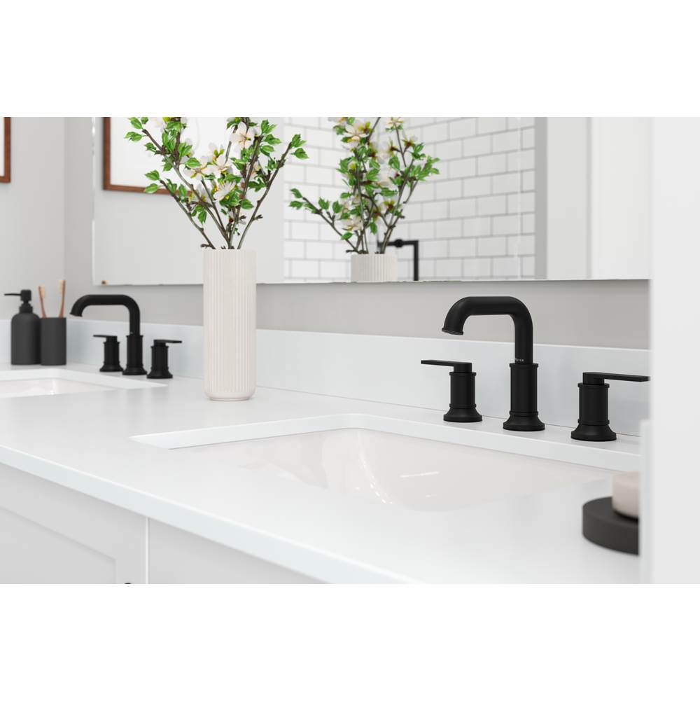 Colfax 2-Handle 8'' Widespread Bathroom Faucet in Matte Black