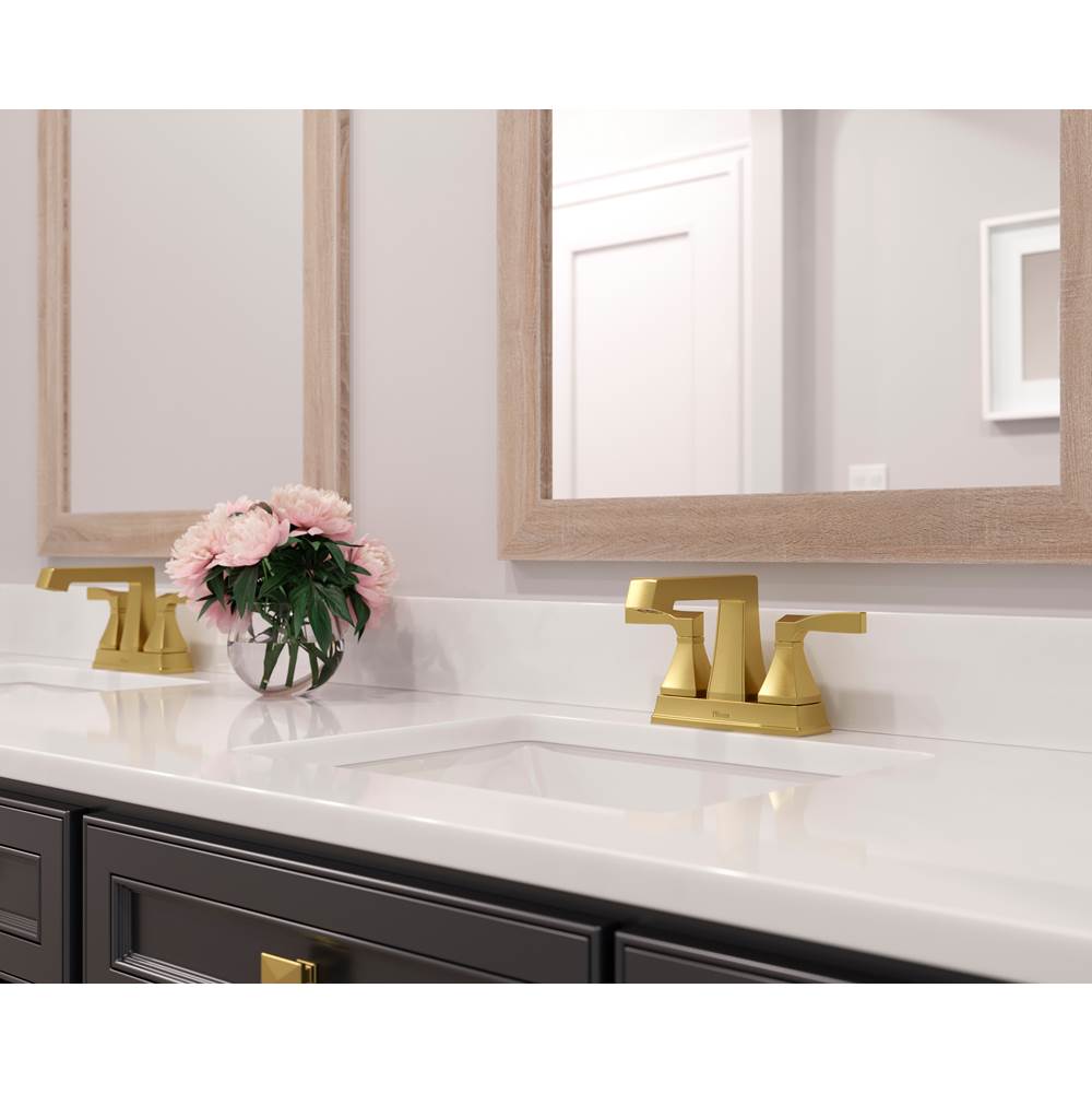 Holliston 4 in Centerset Bathroom Faucet in Brushed Gold