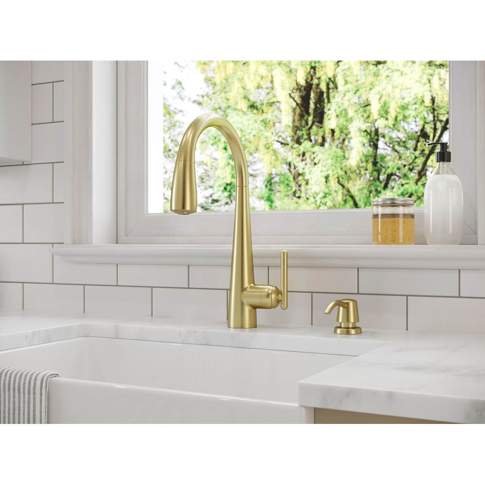 Lita 1-Handle Pull-Down Kitchen Faucet with Soap Dispenser in Matte Black
