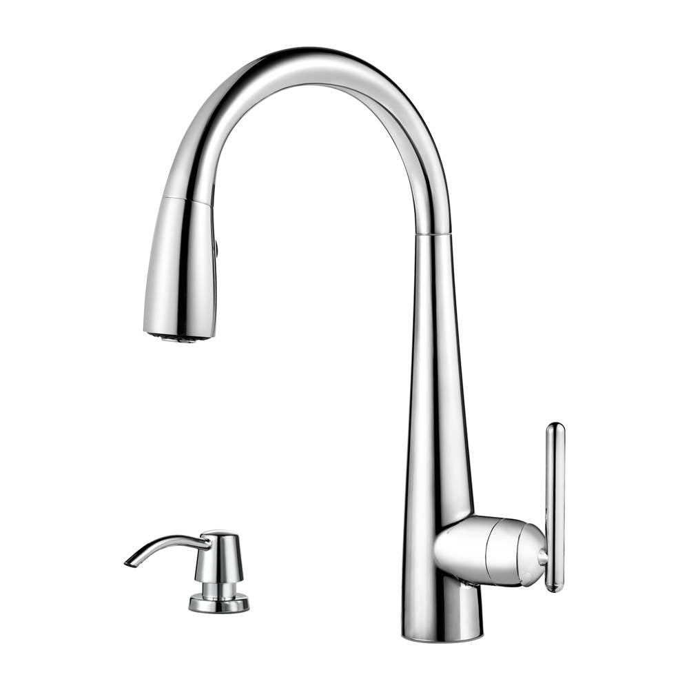 Pfister - Lita 1-Handle Pull-Down Kitchen Faucet in Polished Chrome - Polished Chrome
