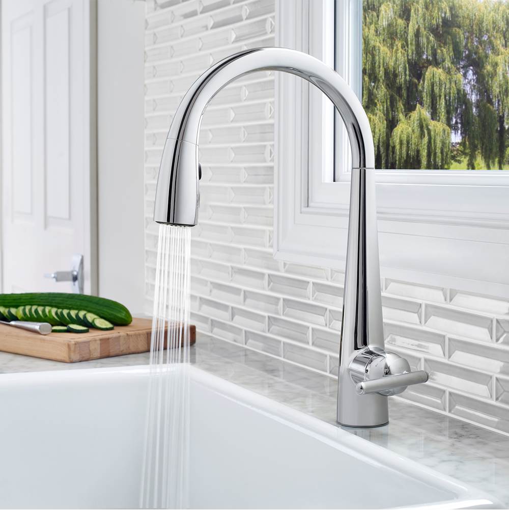 Lita 1-Handle Pull-Down Kitchen Faucet with Soap Dispenser in Matte Black