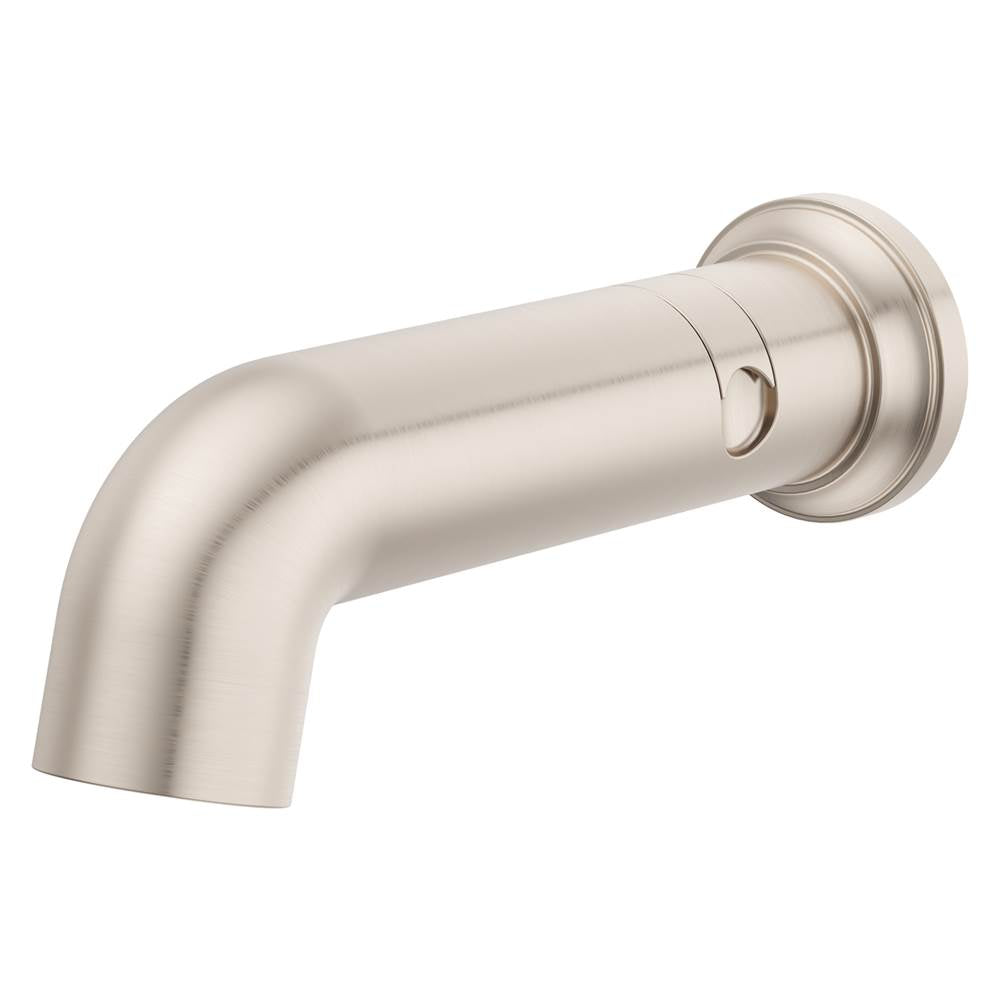 Pfister - Modern Round Tub Spout with Diverter in Brushed Nickel - Brushed Nickel