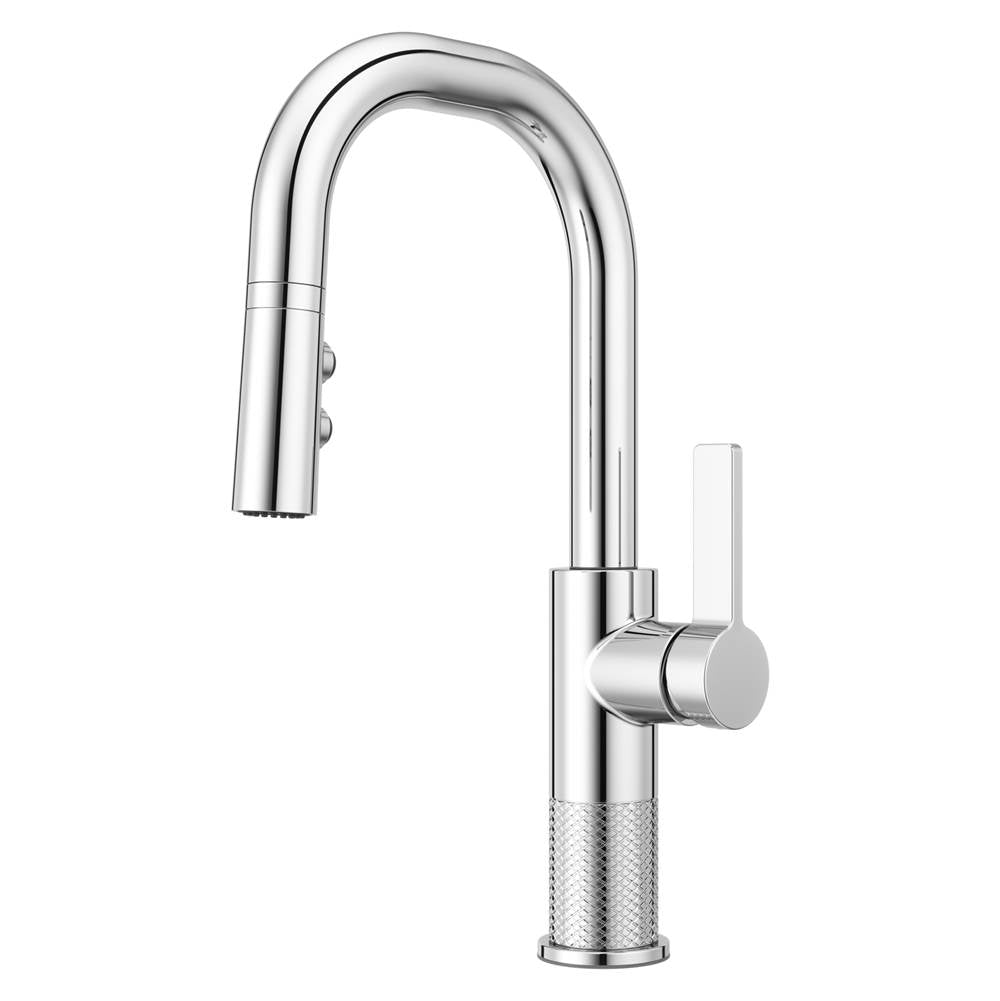 Pfister - Montay 1-Handle Pull-Down Bar/Prep Faucet in Polished Chrome - Polished Chrome