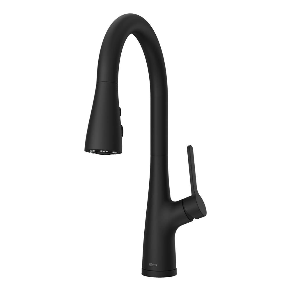Pfister - Neera Pull-Down Kitchen Faucet in Matte Black - Matte Black
