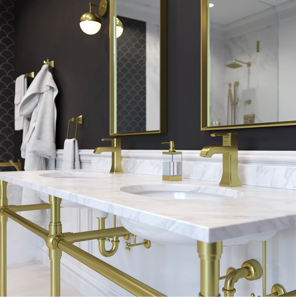 Park Avenue Single Control 4'' Centerset Bathroom Faucet in Brushed Gold