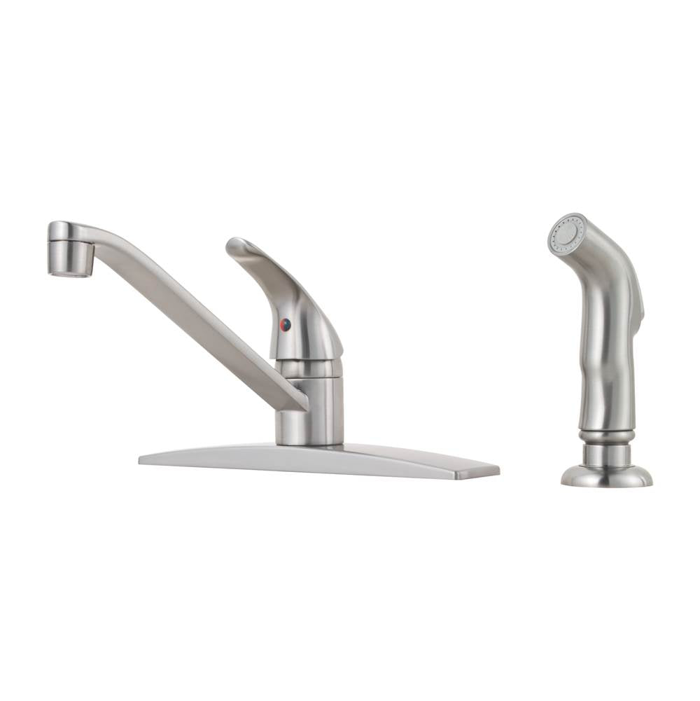 Pfister - Pfirst Series 1-Handle Kitchen Faucet with Side Spray in Stainless Steel - Stainless Steel