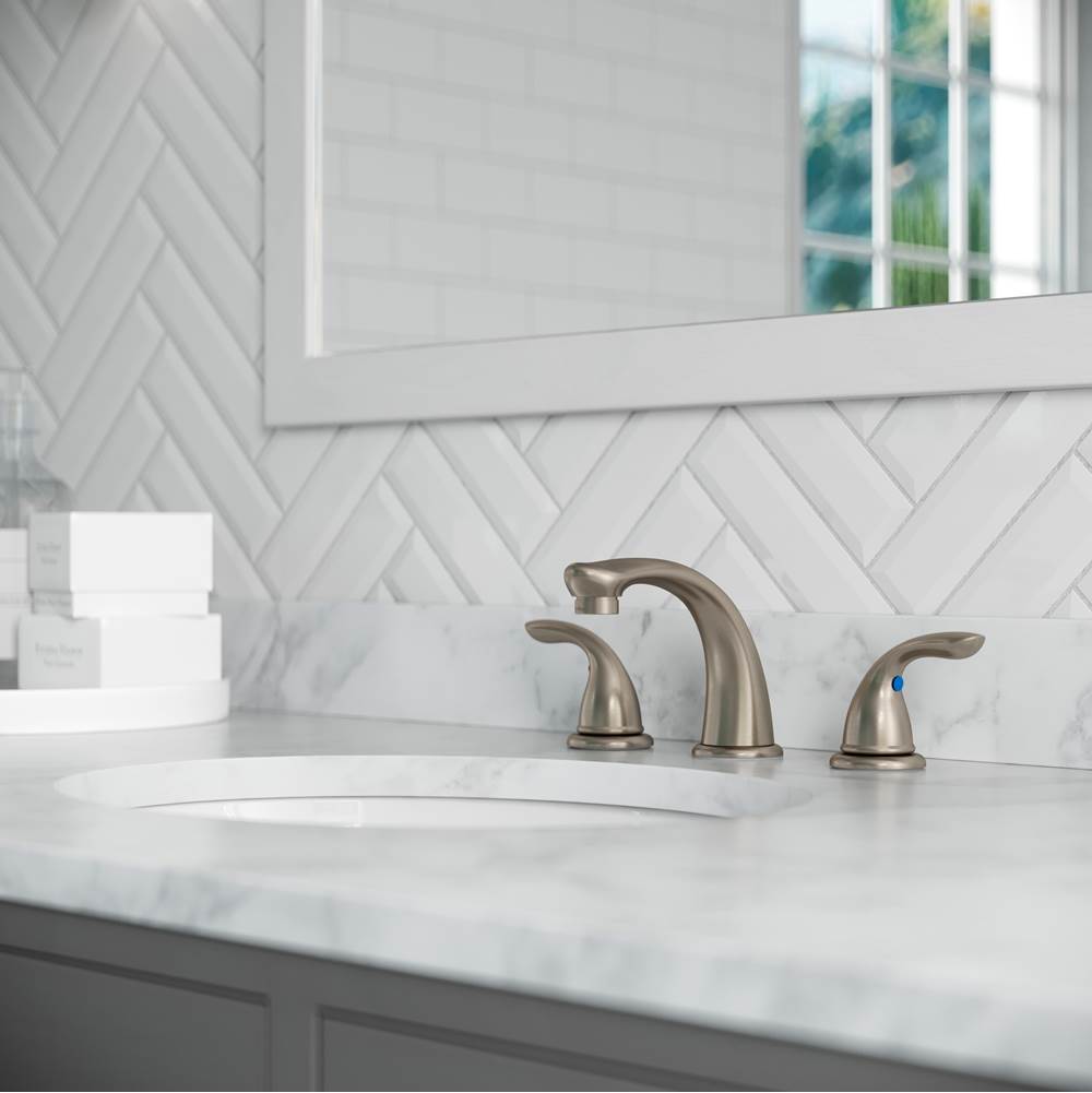Pfirst Series 2-Handle 8'' Widespread Bathroom Faucet in Brushed Nickel