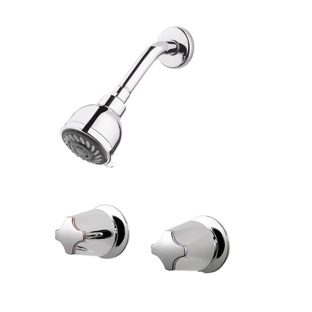 Pfister - Pfister 2-Handle Tub & Shower Faucet with Metal Verve Knob Handles in Polished Chrome - Polished Chrome