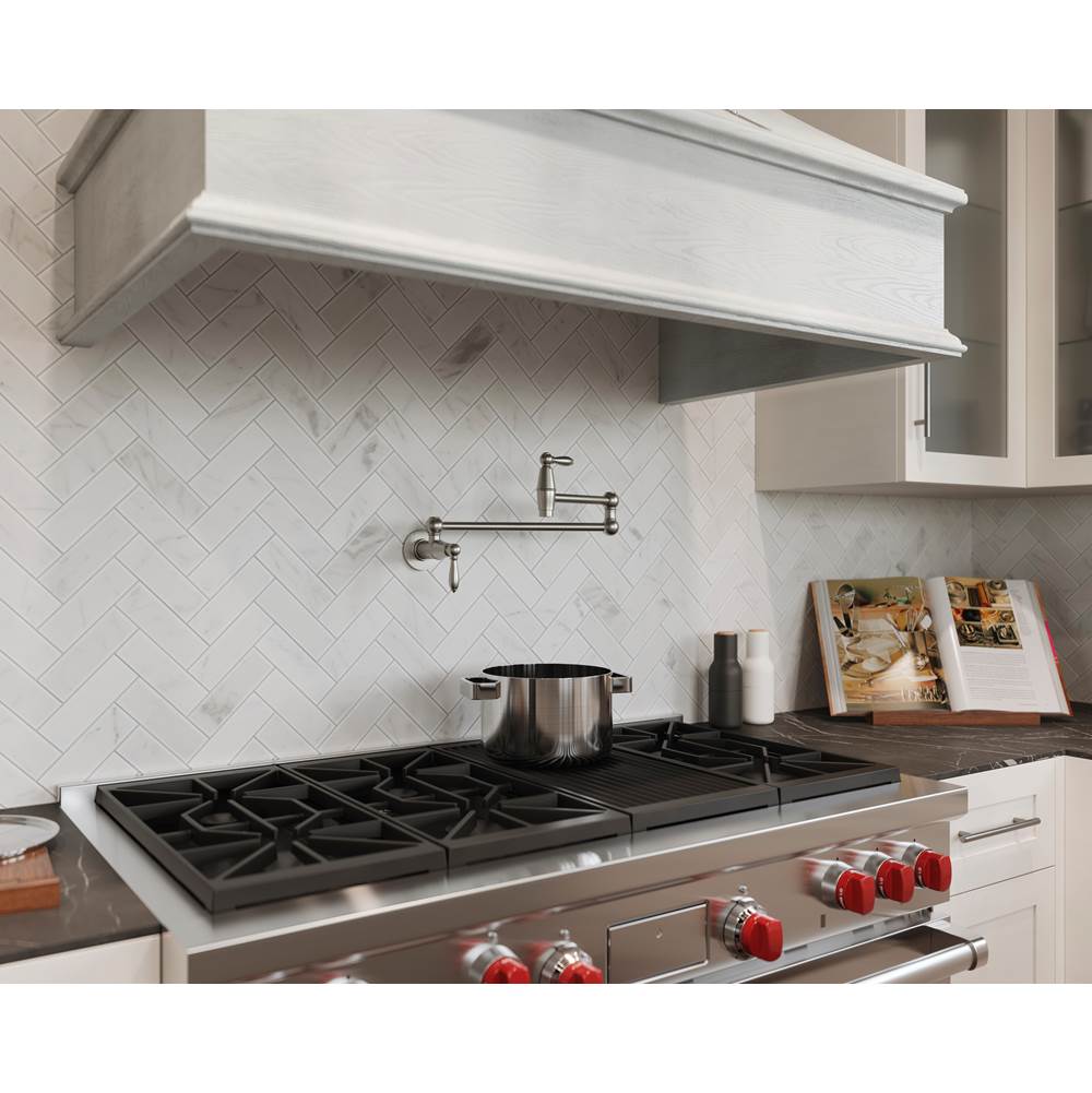 Port Haven 2-Handle Pot Filler Faucet in Brushed Gold