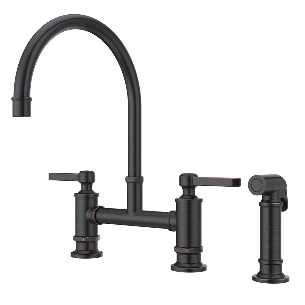 Pfister - Port Haven 2-Handle Kitchen Faucet with Side Spray in Tuscan Bronze - Tuscan Bronze