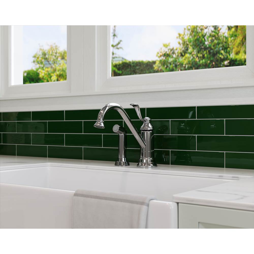 Portland 1-Handle Kitchen Faucet with Side Spray in Polished Chrome