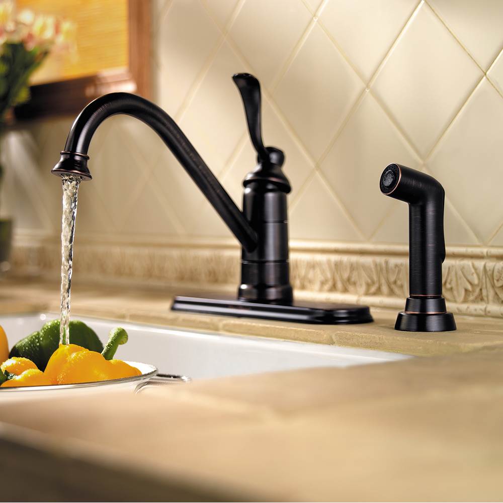 Portland 1-Handle Kitchen Faucet with Side Spray in Polished Chrome