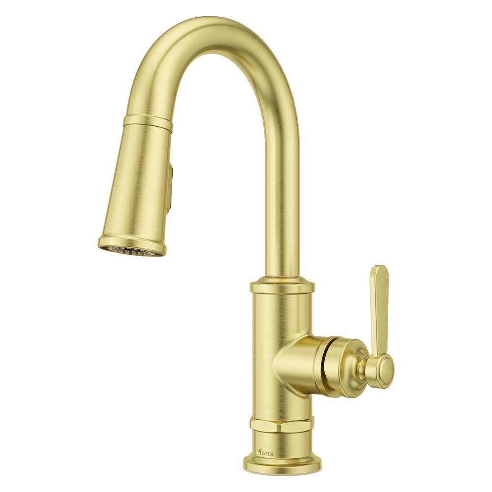 Pfister - Port Haven Pull-Down Bar/Prep Faucet in Brushed Gold - Brushed Gold