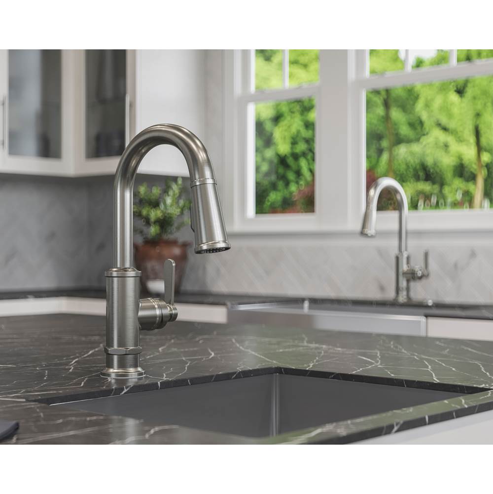Port Haven Pull-Down Bar/Prep Faucet in Brushed Gold
