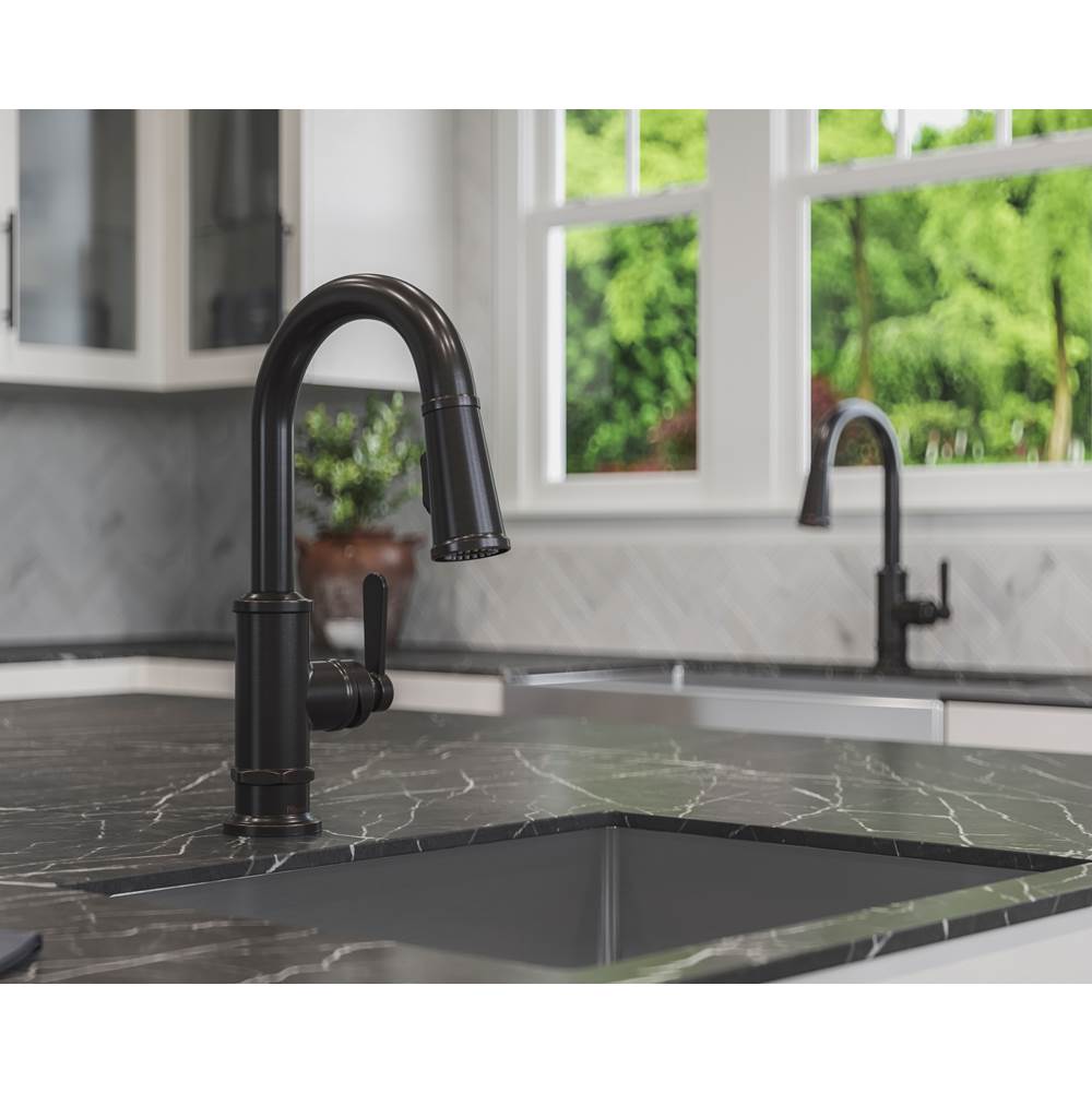 Port Haven Pull-Down Bar/Prep Faucet in Brushed Gold