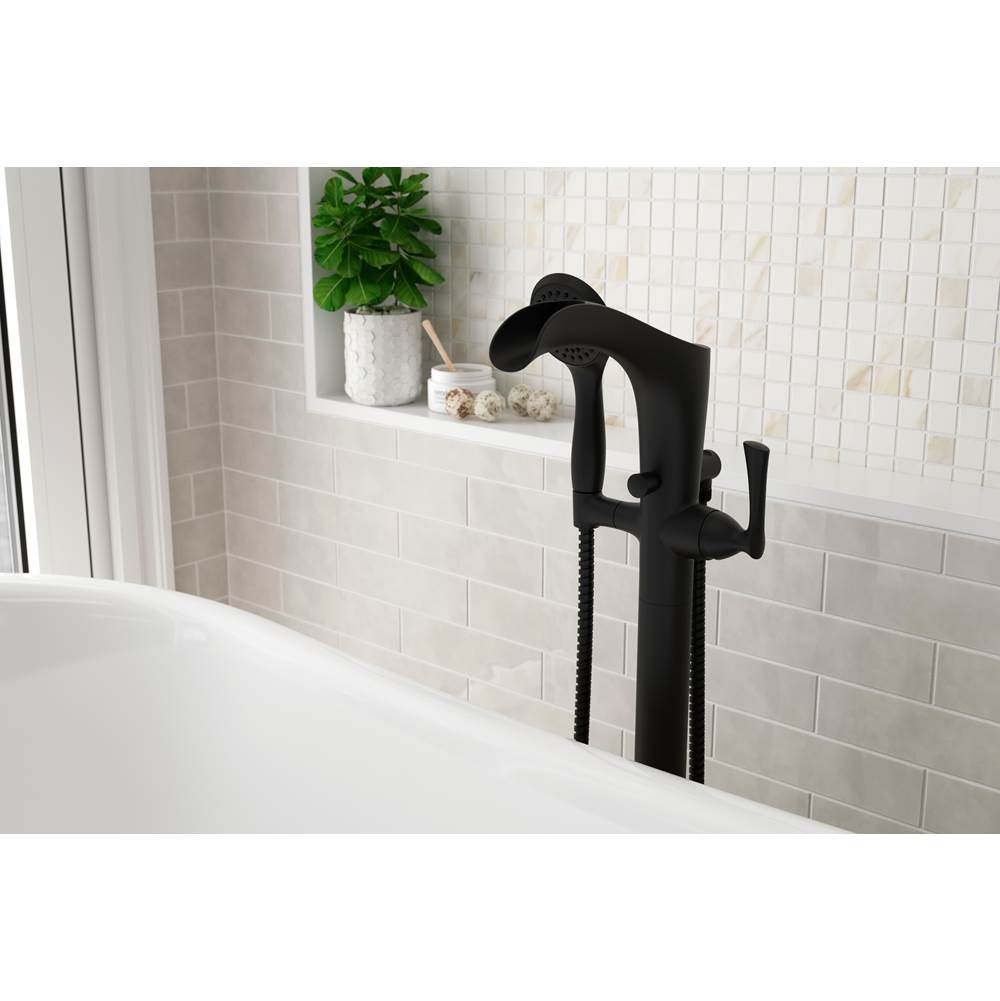Rhen Tub Filler with Handshower in Matte Black