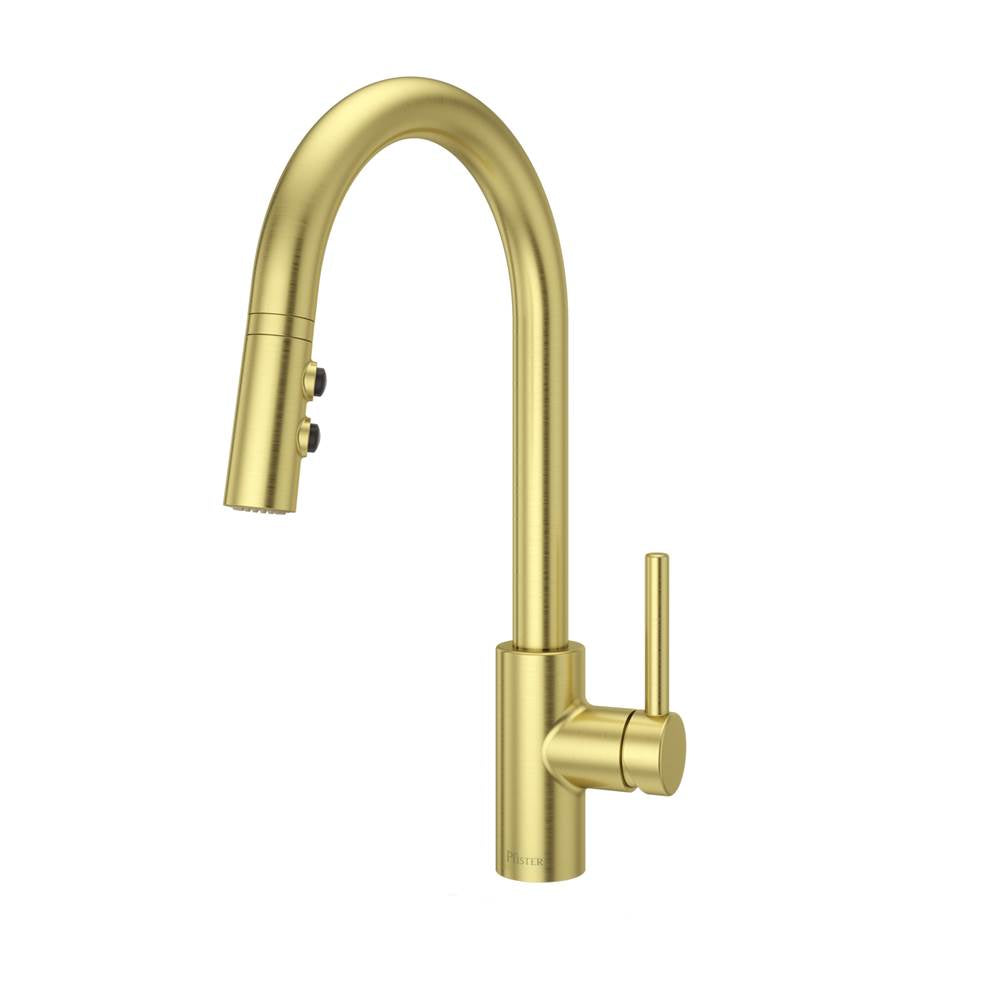 Pfister - Stellen 1-Handle Pull-Down Kitchen Faucet in Brushed Gold - Brushed Gold