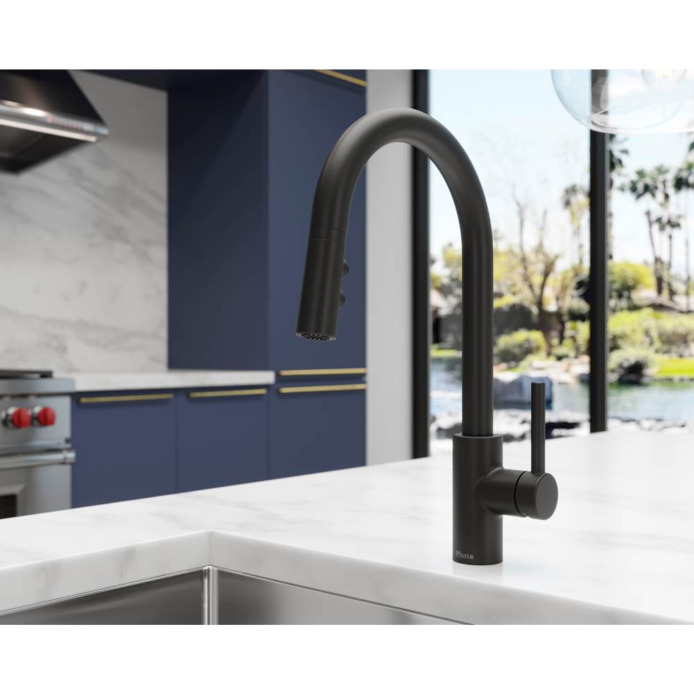 Stellen 1-Handle Pull-Down Kitchen Faucet in Matte Black