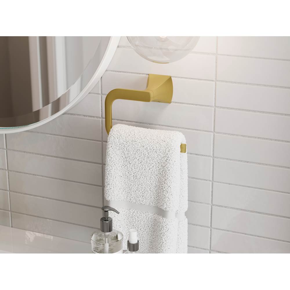 Soft Square Towel Ring in Matte Black