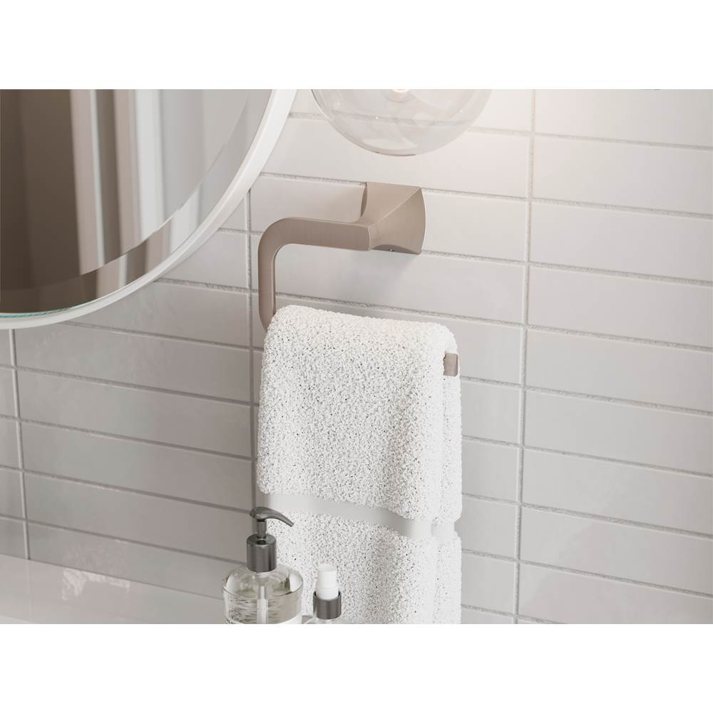 Soft Square Towel Ring in Matte Black