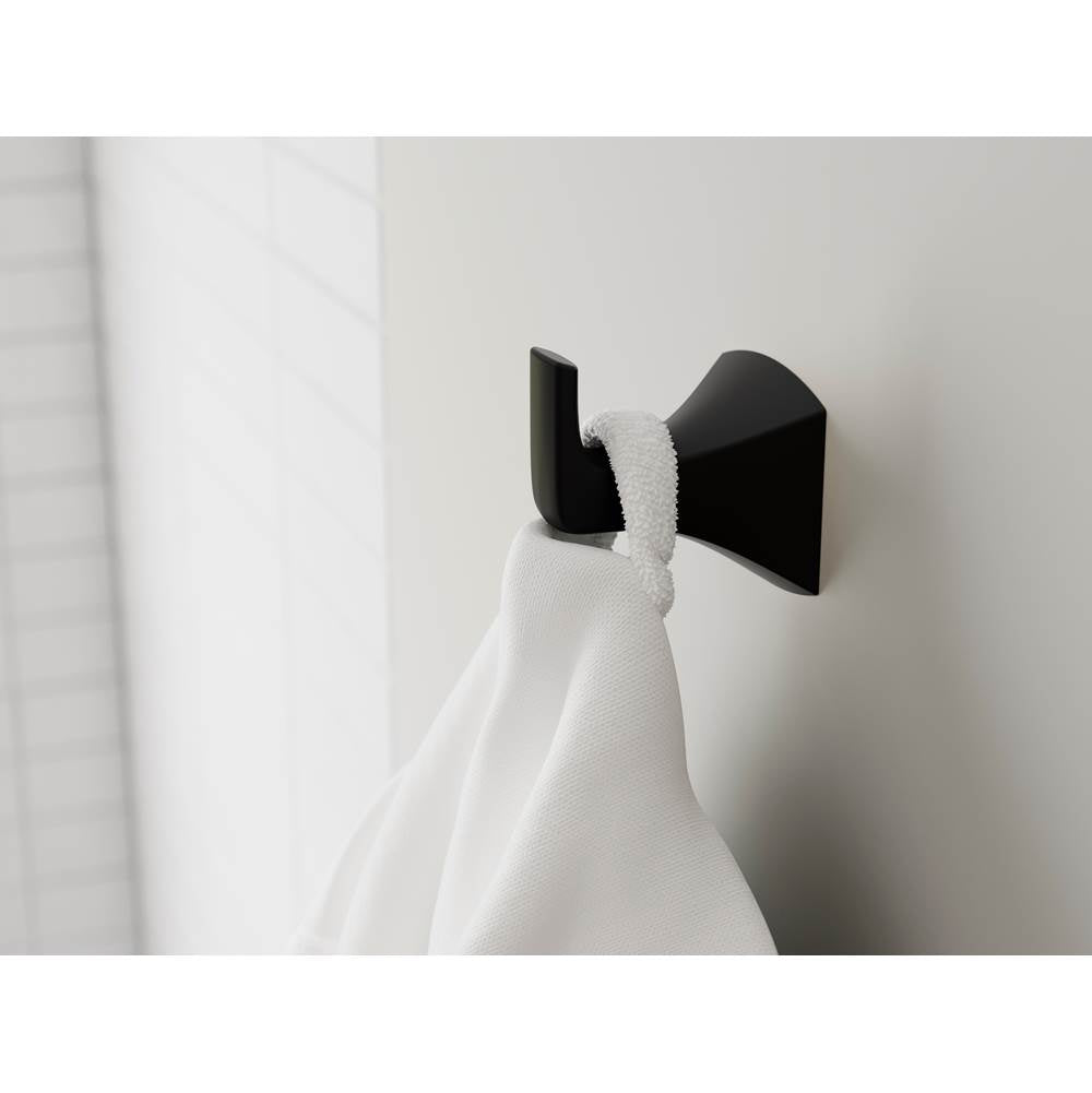 Soft Square Robe Hook In Matte Black