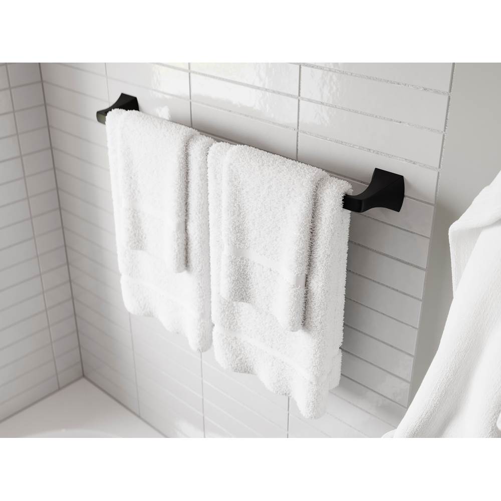 Soft Square 24 in. Towel Bar in Matte Black