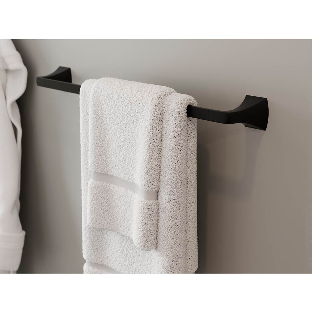 Soft Square 24 in. Towel Bar in Matte Black
