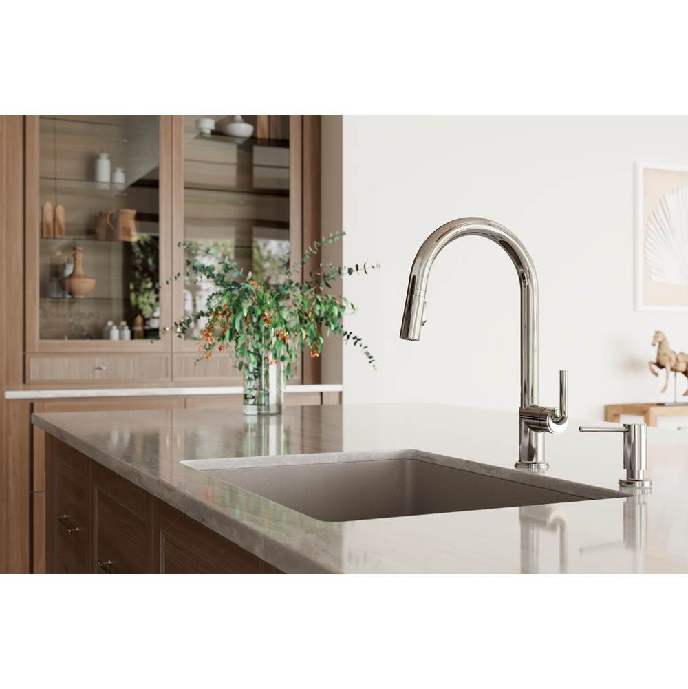 Tenet 1-Handle Pull-Down Kitchen Faucet in Brushed Gold
