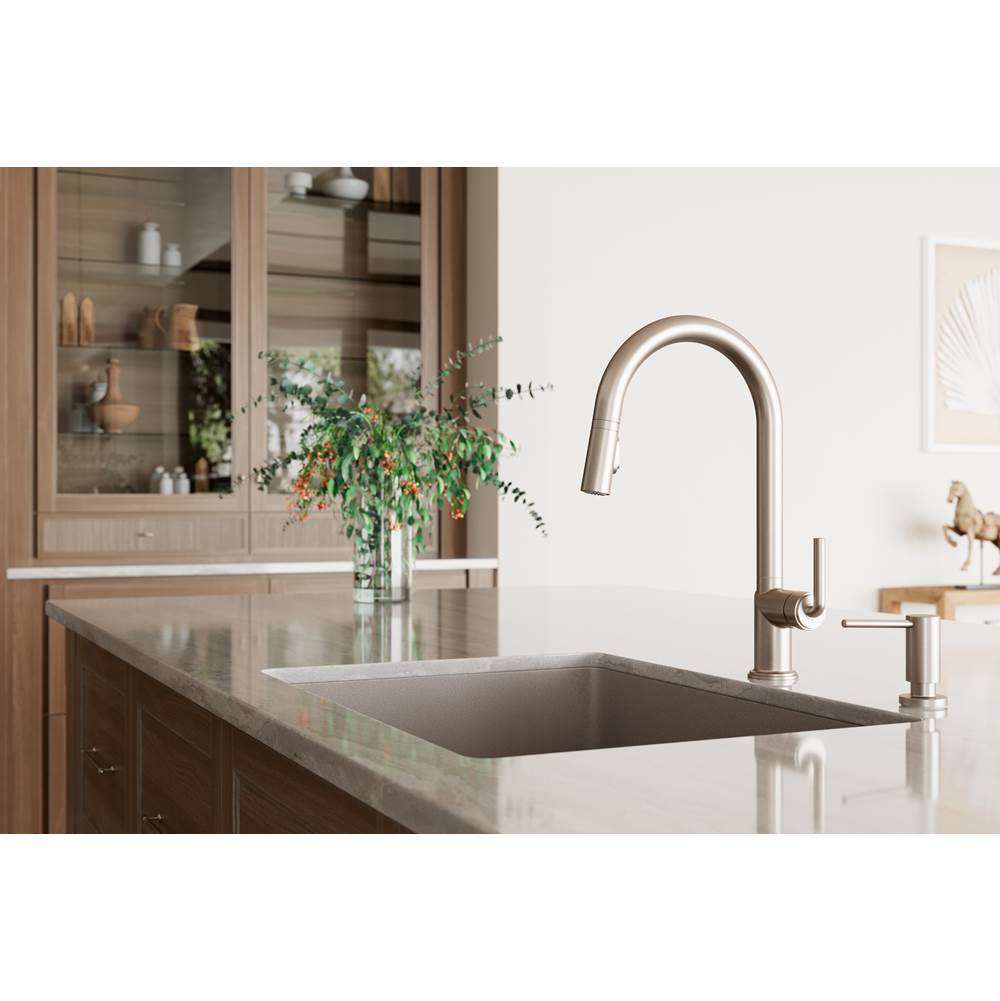 Tenet 1-Handle Pull-Down Kitchen Faucet in Brushed Gold