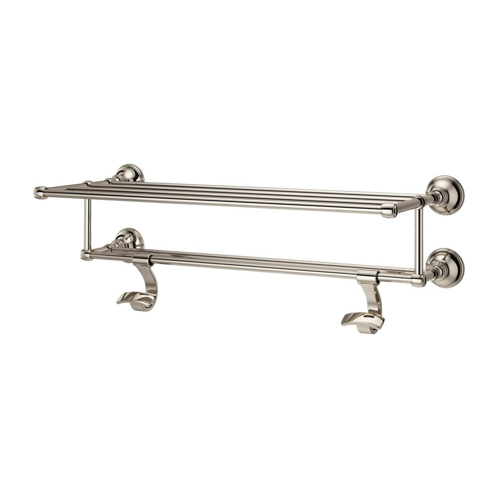 Pfister - Tisbury 24'' Towel Rack with Two Hanging Hooks in Polished Nickel - Polished Nickel