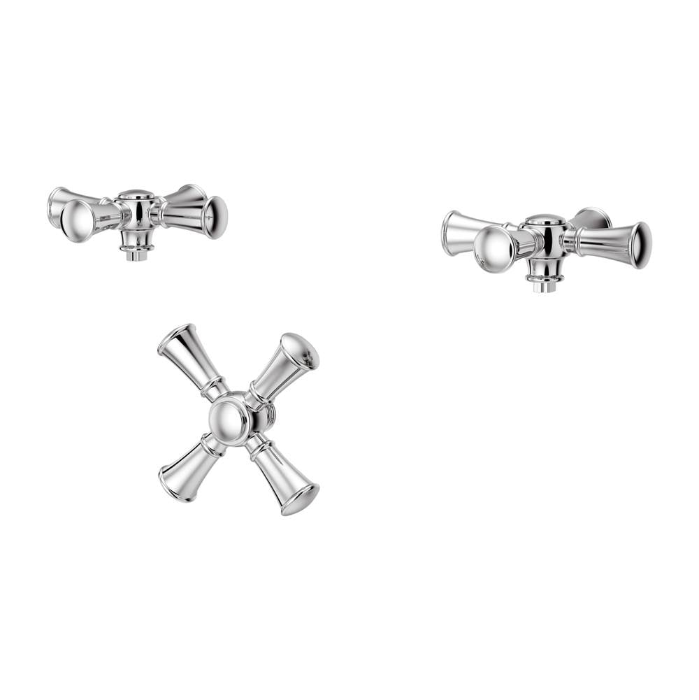 Pfister - Tisbury 3-Handle Tub Filler Cross Handle Kit in Polished Chrome - Polished Chrome