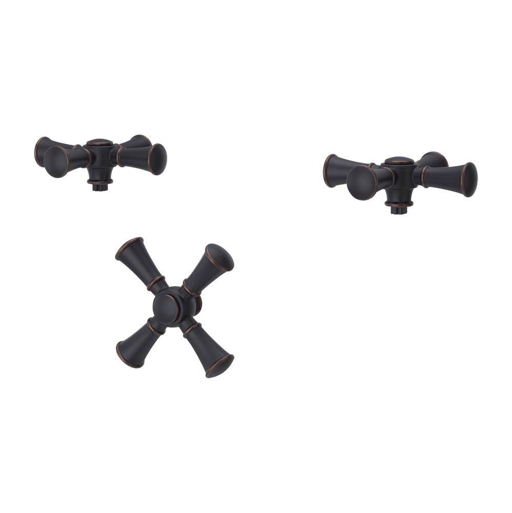 Pfister - Tisbury 3-Handle Tub Filler Cross Handle Kit in Tuscan Bronze - Tuscan Bronze