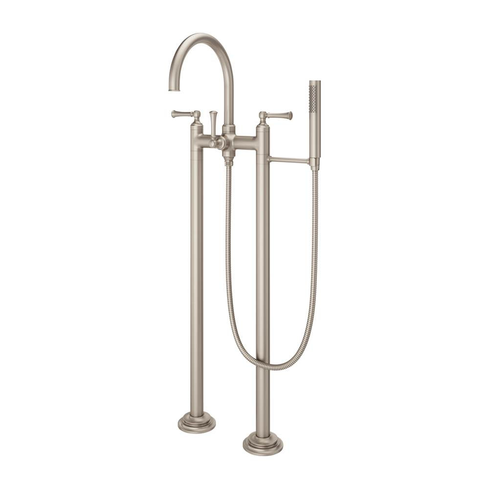 Pfister - Tisbury Traditional 2-Handle Tub Filler with Hand Shower in Brushed Nickel - Brushed Nickel