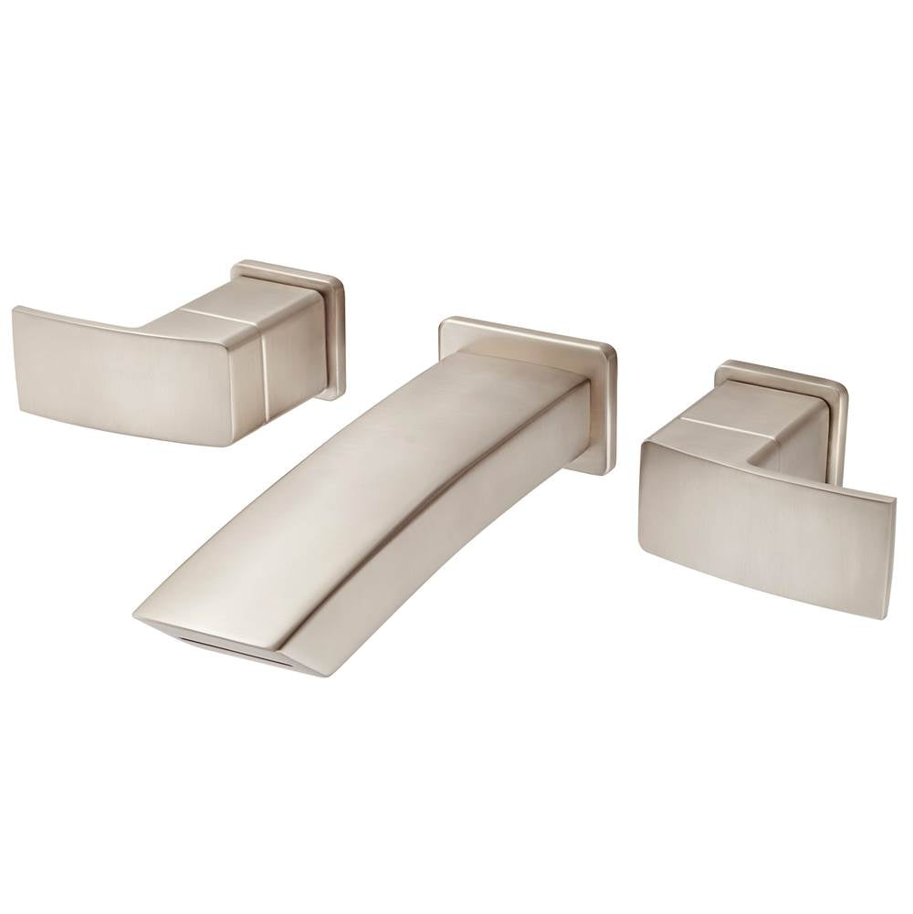 Pfister - Kenzo 2-Handle 8'' Wallmount Bathroom Faucet in Brushed Nickel - Brushed Nickel