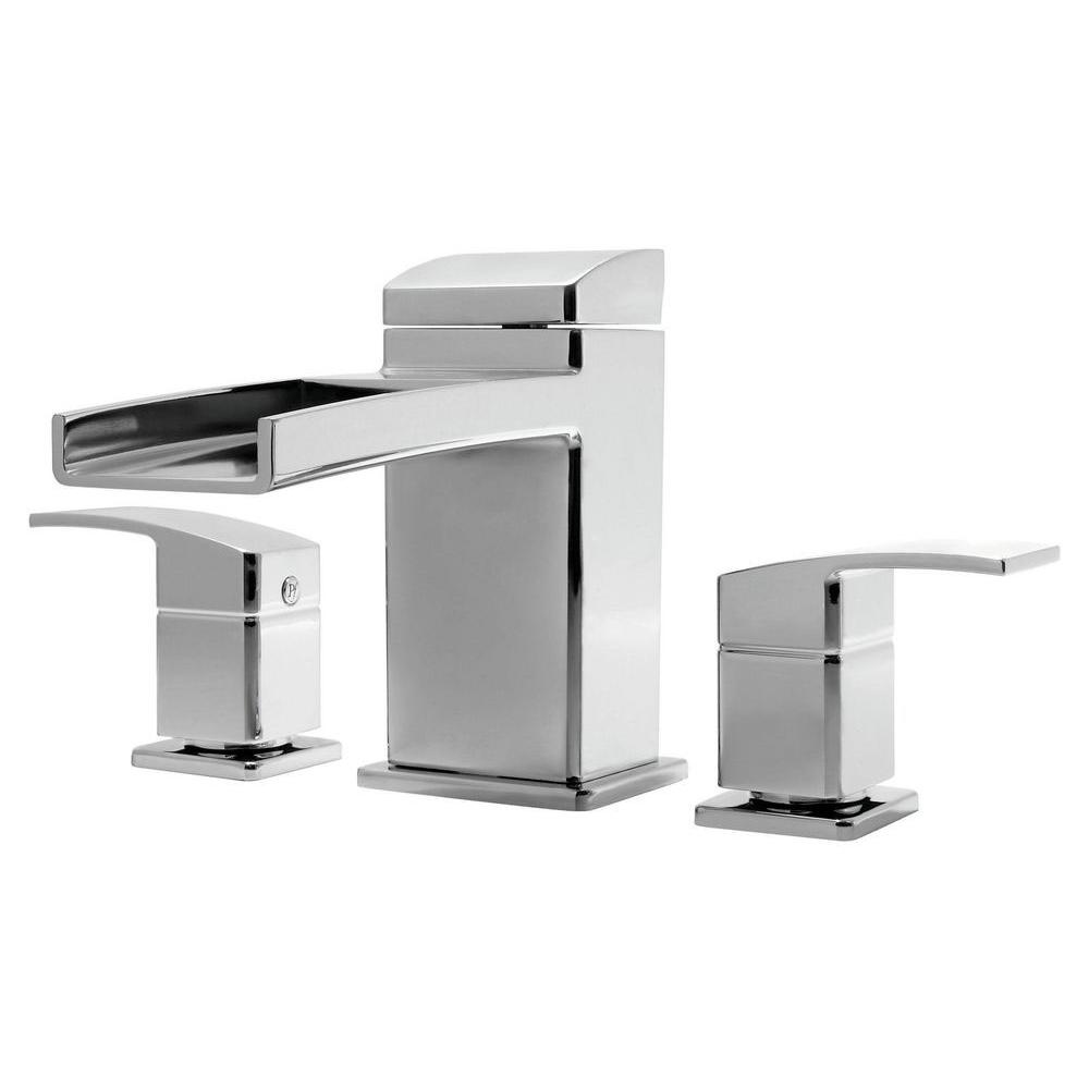 Pfister - Kenzo 2-Handle Waterfall Spout Roman Tub Trim in Polished Chrome - Polished Chrome