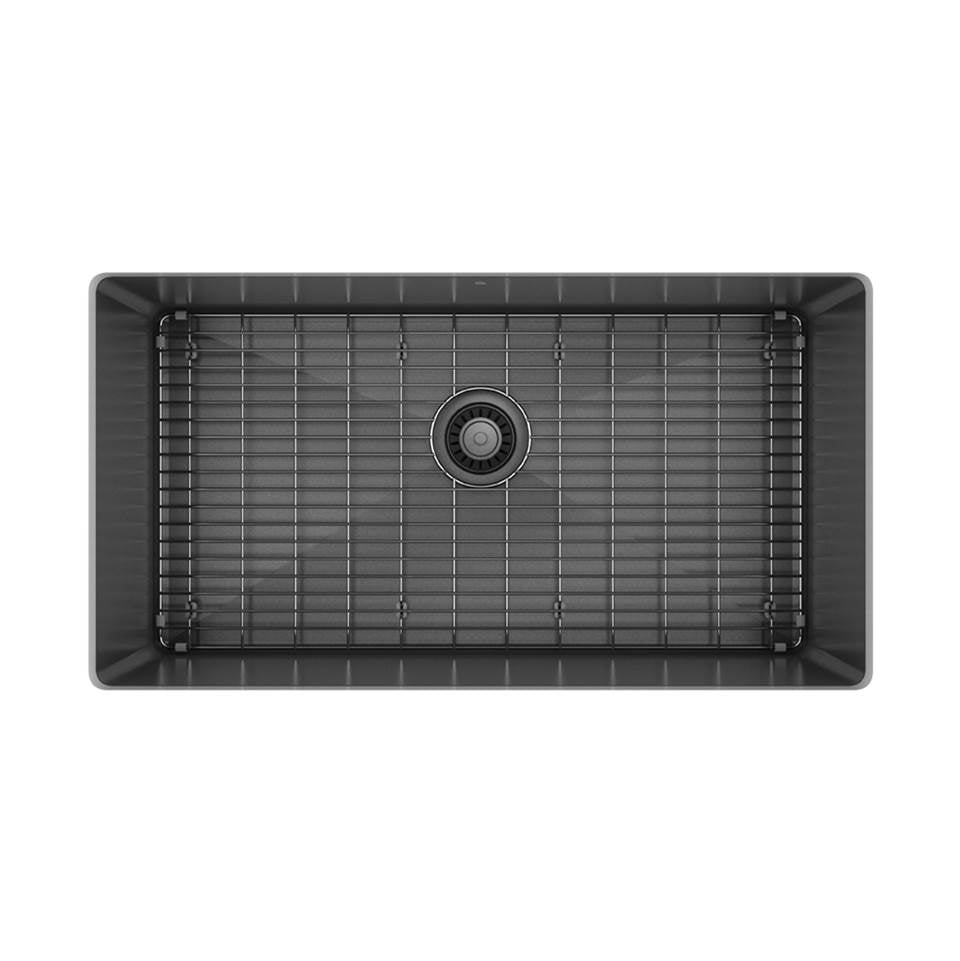 Prochef by Julien - Prochef Single Bowl Undermount Kitchen Sink With Bottom Grid Proinox H75 Black Stainless Steel, 30X16X10 - Black