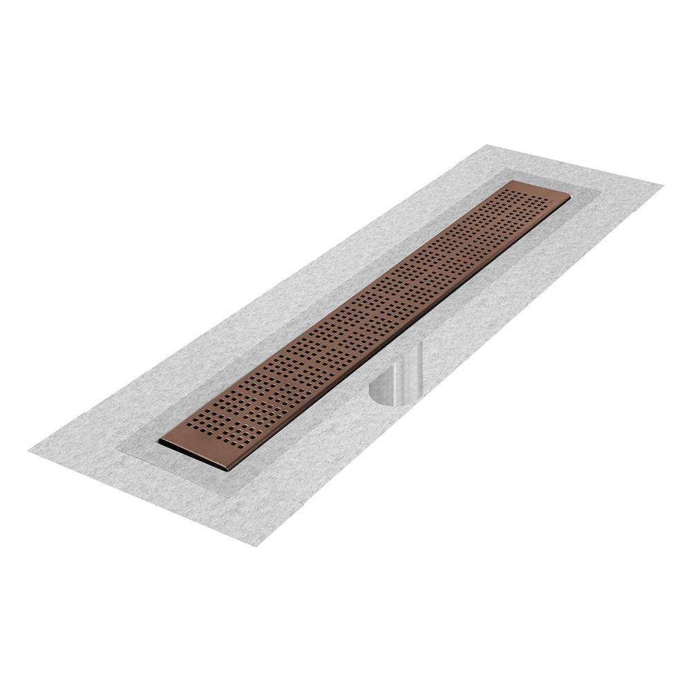 QM Drain - Delmar Series. 24'' Standard length Flange Edge linear drain. Kai Line. Bronze - Bronze