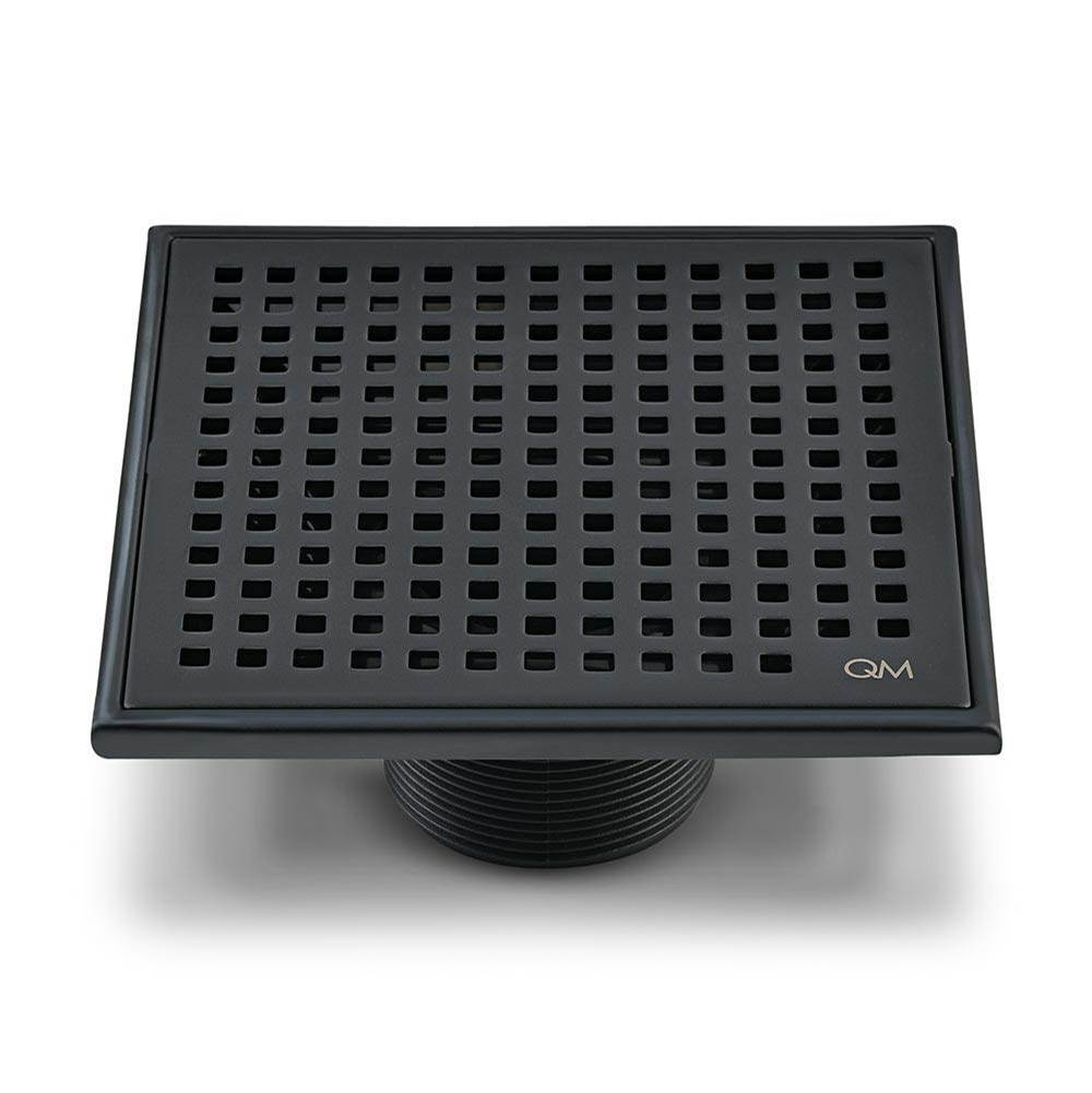 QM Drain - Lagos Series. Mira Line. 5 3/4'' Square Drain. Black - Black